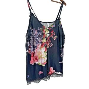 Cacique 18/20 Cami Mesh Sleep Tank Fairy Sheer‎ Floral Lane Bryant Sexy Lingerie